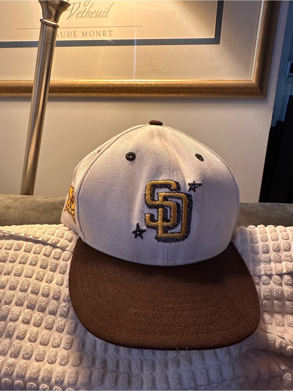 New Era Kids San Diego Padres Snapback Hat in White and Brown